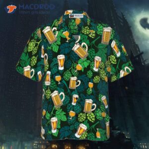 hop cones beer glass and hawaiian shirt 2