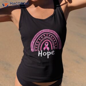 Hope We Wear Pink Rainbow Leopard Breast Cancer Ribbon Shirt