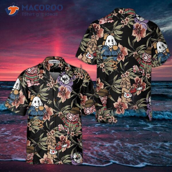 Horror Movie Characters Scare Dogs Halloween Hawaiian Shirt, Funny Shirt For And