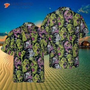 Horror-themed Zombie Head Hawaiian Shirt
