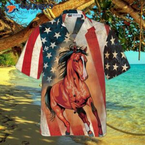 horse american flag hawaiian shirt 2