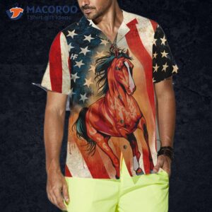 horse american flag hawaiian shirt 3