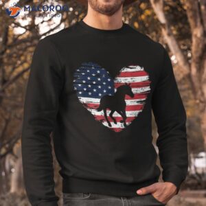 horse american flag heart 4th of july usa patriotic pride shirt sweatshirt