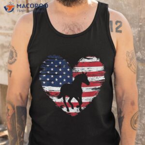 horse american flag heart 4th of july usa patriotic pride shirt tank top