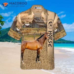 horse on the farm hawaiian shirt 2
