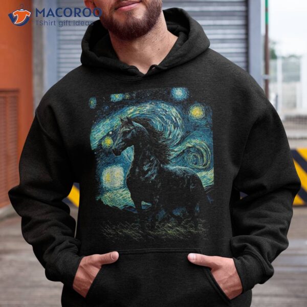 Horse Starry Night, Van Gogh Horse, Lovers Shirt