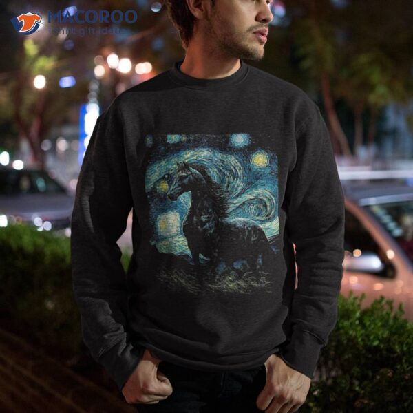 Horse Starry Night, Van Gogh Horse, Lovers Shirt