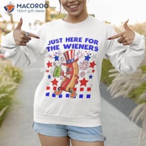 hot dog i m just here for the wieners 4th of july fireworks shirt sweatshirt 1
