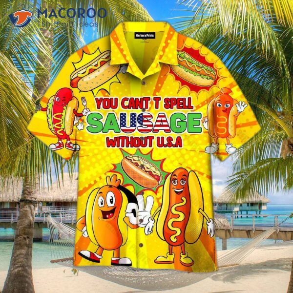 “hot Dog Pop Art Happy Fourth Of July Hawaiian Shirts”