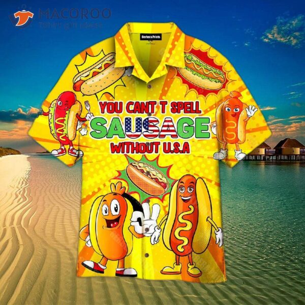 “hot Dog Pop Art Happy Fourth Of July Hawaiian Shirts”