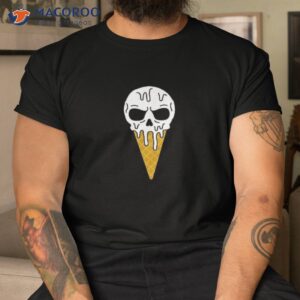 hot summer melting skull ice cream cone vanilla shirt tshirt