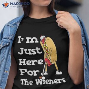 Hotdog I’m Just Here For The Wieners Funny Golf Patriotic Shirt