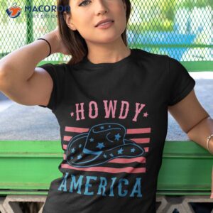 Howdy American Usa Flag Cowboy Hat Western 4th Of July Shirt