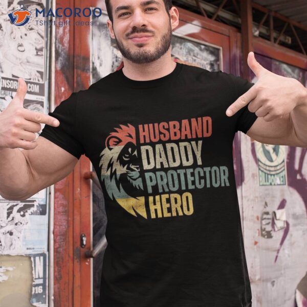 Husband Daddy Protector Hero Retro Father’s Day Shirt