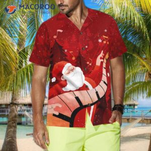 hyper fashion christmas hawaiian shirts for and santa playing piano shirt button down short sleeve 3