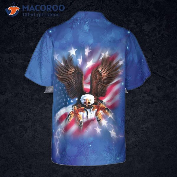 Hyper-fashionable Christmas Hawaiian Shirts For And , Eagle Flying With American Flag Shirt Button Down Short Sleeve
