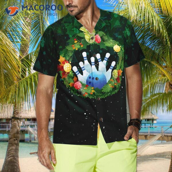 Hyper-fashionable Christmas Hawaiian Shirts For And , Wreath Bowling Shirt Button-down Short Sleeve