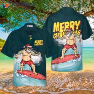 hyper fashionable christmas hawaiian shirts surfing santa claus merry shirt short sleeve idea gift for and 0