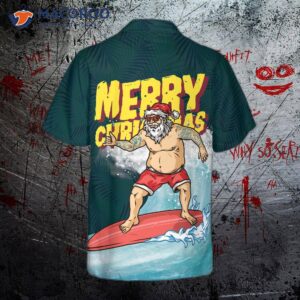 hyper fashionable christmas hawaiian shirts surfing santa claus merry shirt short sleeve idea gift for and 1