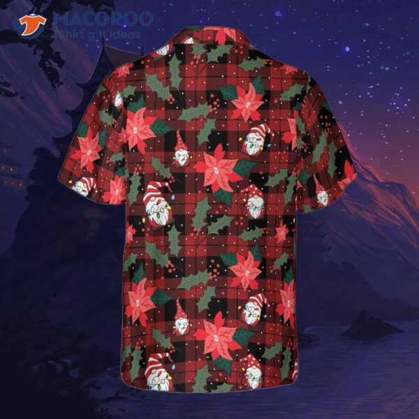 Hyper Favor Christmas Hawaiian Shirts, Gnomes With Red Plaid Pattern Shirt Short Sleeve, Idea Gift For And