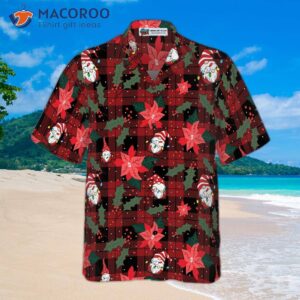 hyper favor christmas hawaiian shirts gnomes with red plaid pattern shirt short sleeve idea gift for and 2