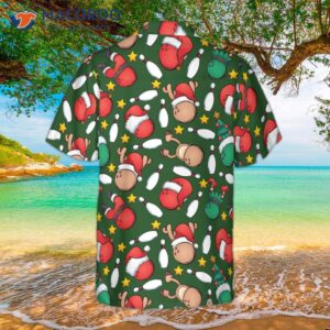 Hyperfavor Christmas Hawaiian Shirts, Bowling Pattern Short Sleeve Shirt, And Shirt Idea Gift For