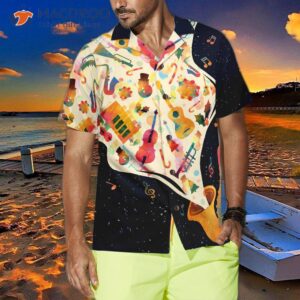 hyperfavor christmas hawaiian shirts for and musical instruts shirt button down short sleeve 3
