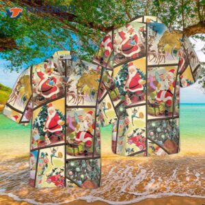 hyperfavor christmas hawaiian shirts for and santa elf gift shirt button down short sleeve 0
