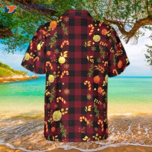 Hyperfavor Christmas Hawaiian Shirts, Merry Red Plaid Pattern Shirt With Short Sleeves, An Idea Gift For And .