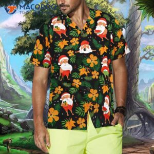 hyperfavor christmas hawaiian shirts santa swimming tropical pattern short sleeve shirt make a great gift idea for and 3