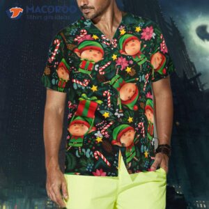 hyperfavor christmas hawaiian shirts the elf with a dark green pattern shirt short sleeve is an ideal gift for and 3