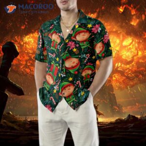 hyperfavor christmas hawaiian shirts the elf with a dark green pattern shirt short sleeve is an ideal gift for and 4