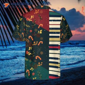 hyperfavor christmas pattern with piano hawaiian shirt short sleeve button down shirt for and 1
