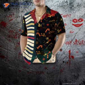 hyperfavor christmas pattern with piano hawaiian shirt short sleeve button down shirt for and 4