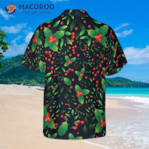 Hyperfavor Christmas Tree Pattern Hawaiian Shirt, Short Sleeve Button Down Shirt For And