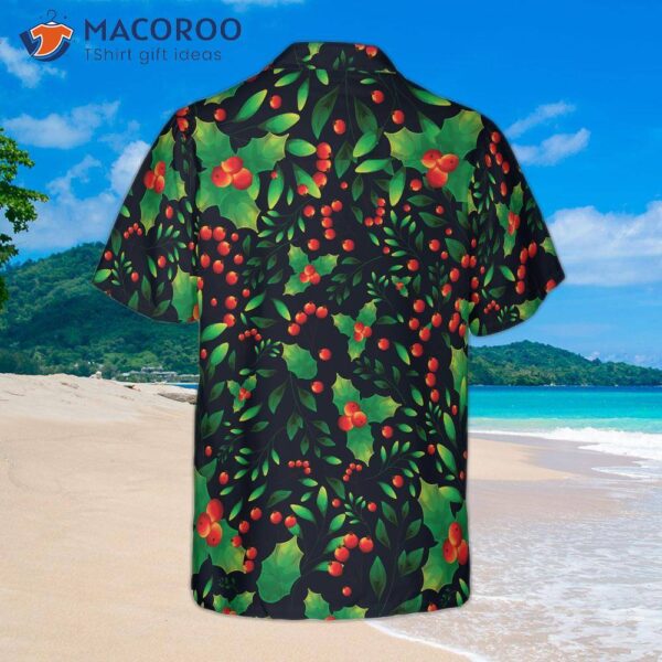 Hyperfavor Christmas Tree Pattern Hawaiian Shirt, Short Sleeve Button Down Shirt For And