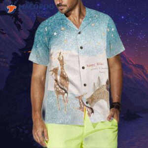 hyperfavor reindeer snow light hawaiian shirt christmas short sleeve button down shirt for and 3