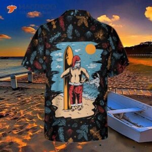 hyperfavor santa beach pattern 2 hawaiian shirt christmas short sleeve button down shirt for and 1