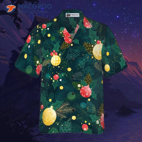 Hyperfavored Christmas Hawaiian Shirts, Ball Ornat Pattern Shirt Short Sleeve, Idea Gift For And .