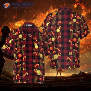 hyperfavored christmas hawaiian shirts for and red plaid pattern shirt button down short sleeve 0 1