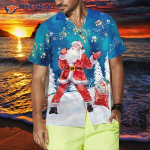 hyperfavored christmas hawaiian shirts for and santa singing music shirt button down short sleeve 3