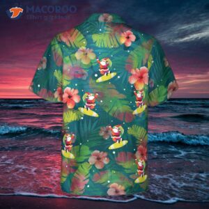 Hyperfavored Christmas Hawaiian Shirts For And , Santa Surfing Tropical Button-down Shirt Short Sleeve