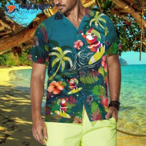 hyperfavored christmas hawaiian shirts for and santa surfing tropical button down shirt short sleeve 3