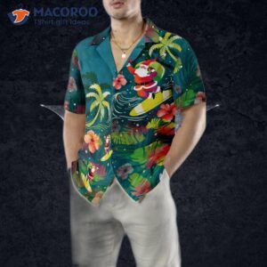 hyperfavored christmas hawaiian shirts for and santa surfing tropical button down shirt short sleeve 4