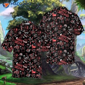 hyperfavored christmas hawaiian shirts line pattern shirt short sleeve idea gift for and 0