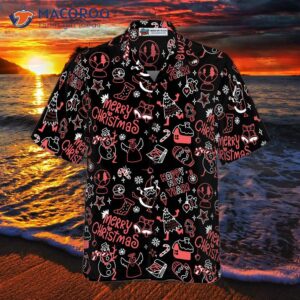 hyperfavored christmas hawaiian shirts line pattern shirt short sleeve idea gift for and 2