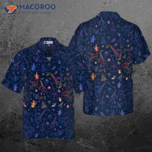 hyperfavored christmas hawaiian shirts musical instruts pattern shirt short sleeve idea gift for and 0