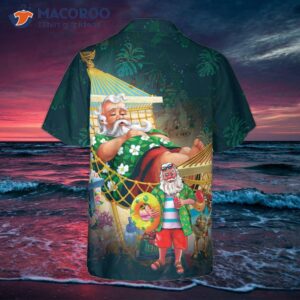 Hyperfavored Christmas Hawaiian Shirts, Santa Claus On The Beach Short Sleeve Shirt, Shirt Idea Gift For And