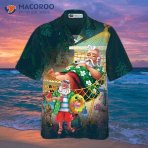 hyperfavored christmas hawaiian shirts santa claus on the beach short sleeve shirt shirt idea gift for and 2