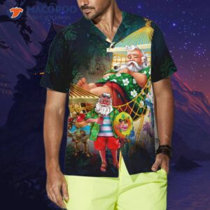 hyperfavored christmas hawaiian shirts santa claus on the beach short sleeve shirt shirt idea gift for and 3